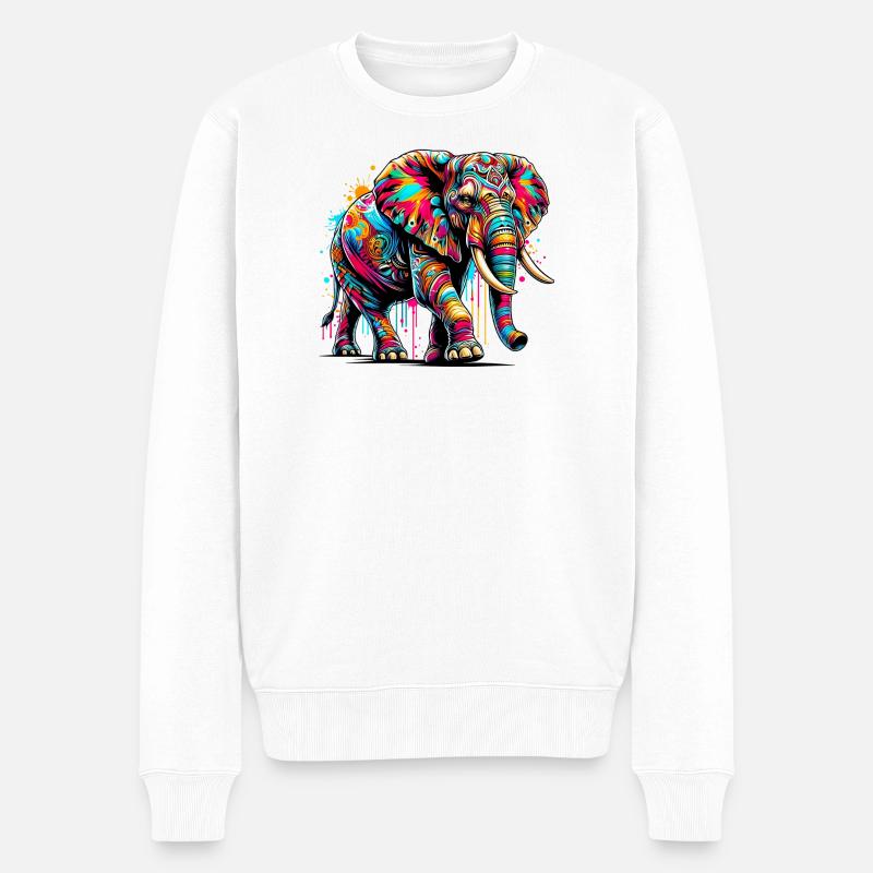 Éléphant - Pull Premium bio Homme - blanc