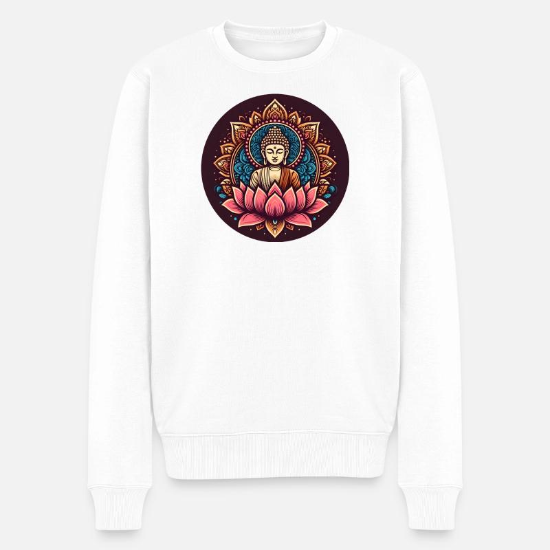 Bouddha de la Paix - Pull Premium bio Homme - blanc