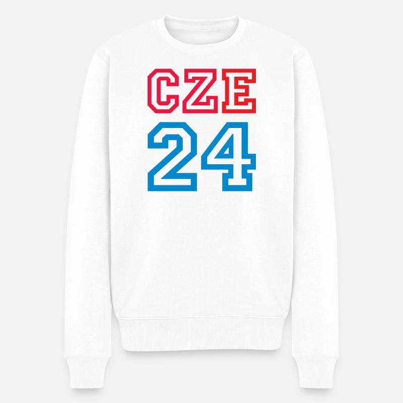Czech Republic Tschechien - Männer Premium Bio Pullover - Weiß