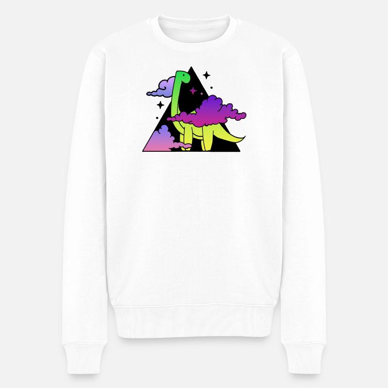 Dino montain - Männer Premium Bio Pullover - Weiß