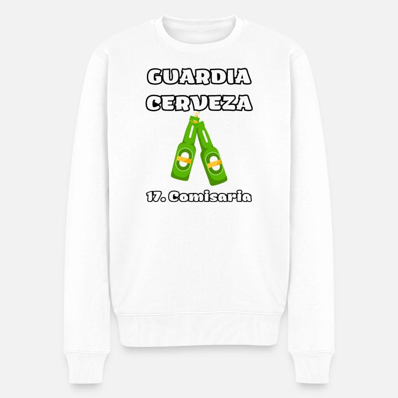 Bierpolizei - Männer Premium Bio Pullover - Weiß