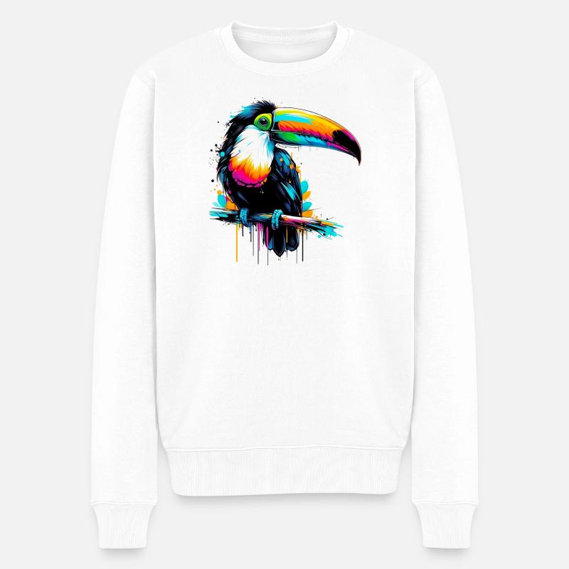 Toucan - Men's Premium Organic Jumper - white