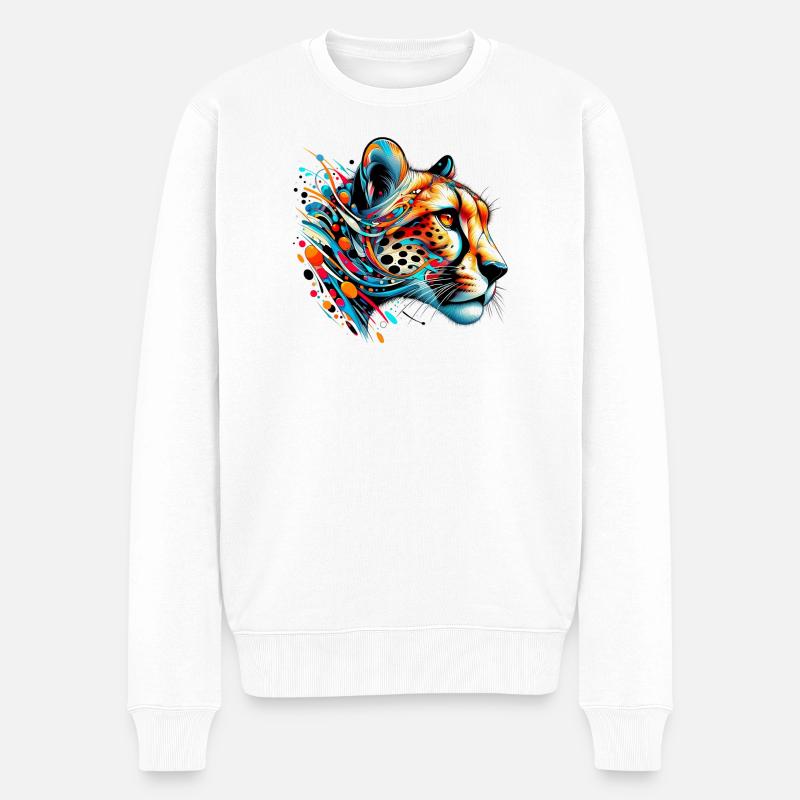 Gepard - Männer Premium Bio Pullover - Weiß