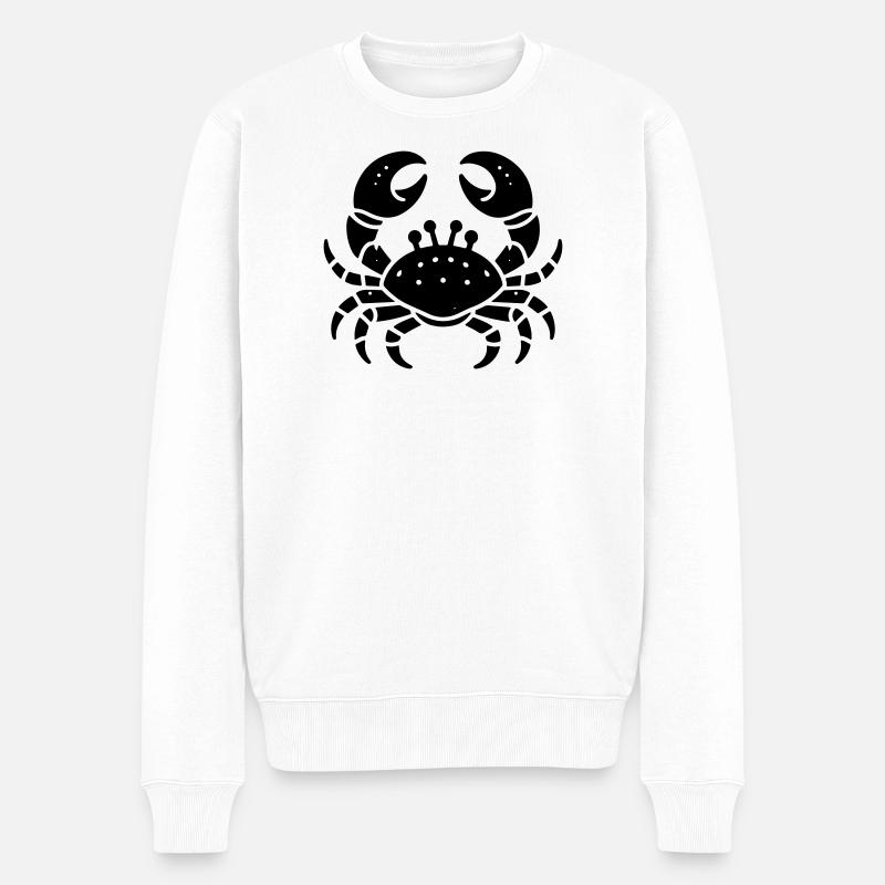Krebs - Männer Premium Bio Pullover - Weiß