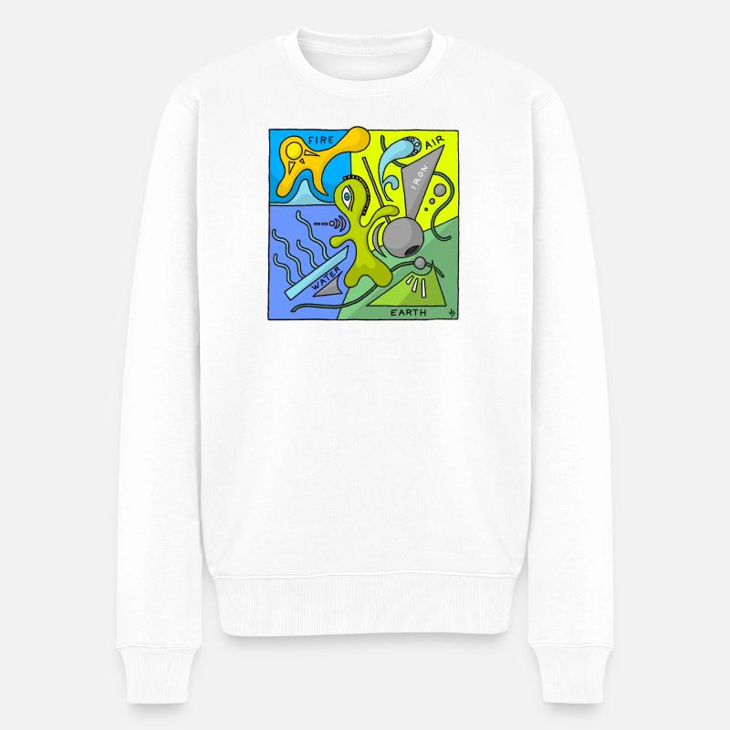 Ofenelemente - Männer Premium Bio Pullover - Weiß