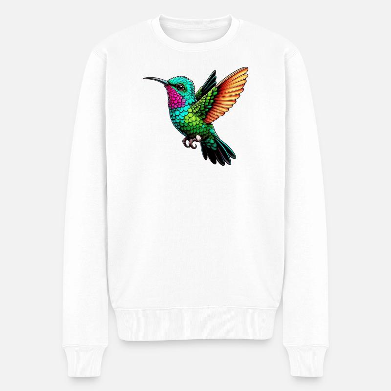 Kolibri - Männer Premium Bio Pullover - Weiß
