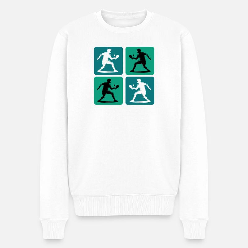 Tischtennis Design - Männer Premium Bio Pullover - Weiß