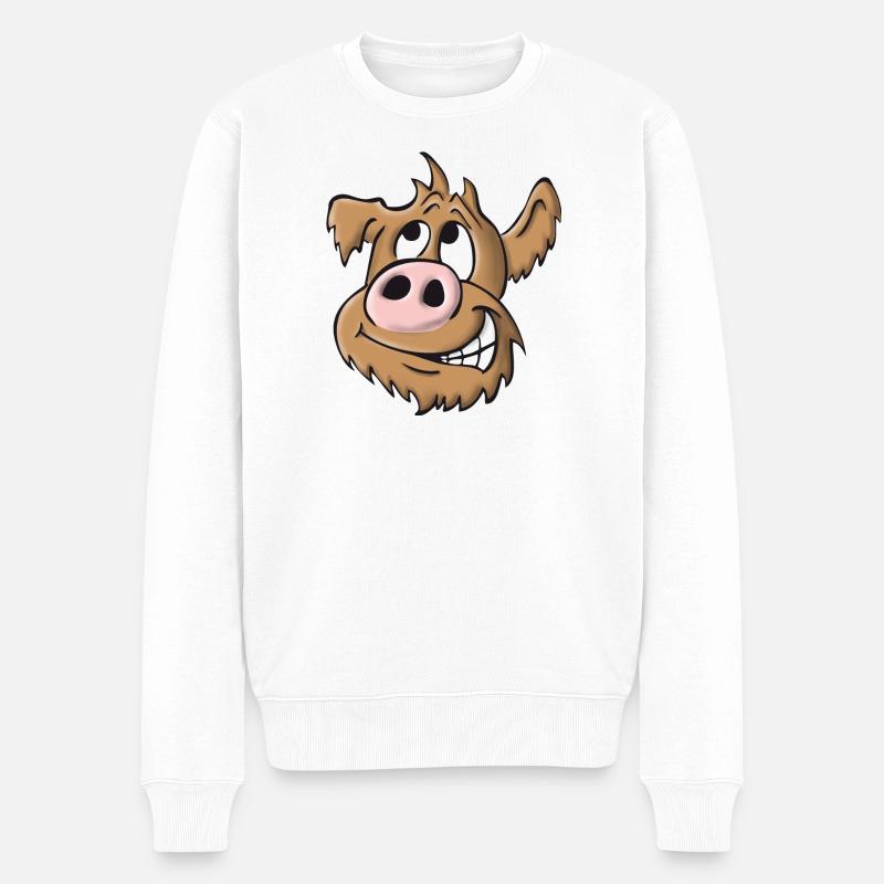 Schweinehund frech - Männer Premium Bio Pullover - Weiß