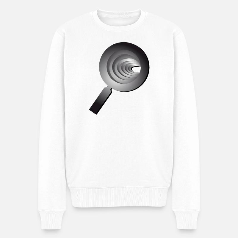 3D magnifying glass - Lupe - Männer Premium Bio Pullover - Weiß
