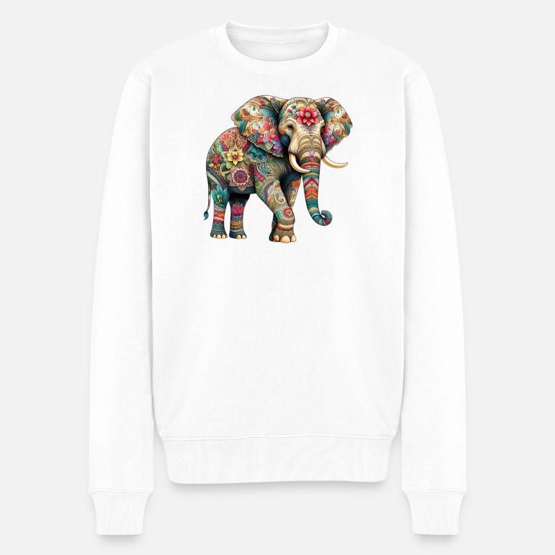 Éléphant - Pull Premium bio Homme - blanc