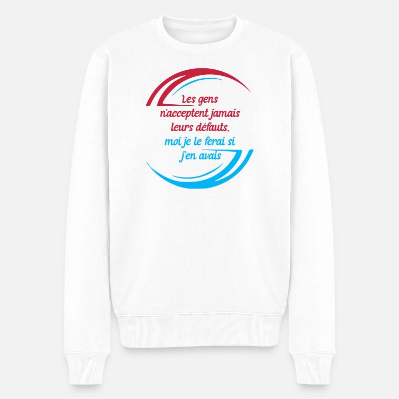 Die Fehler der Menschen - Männer Premium Bio Pullover - Weiß