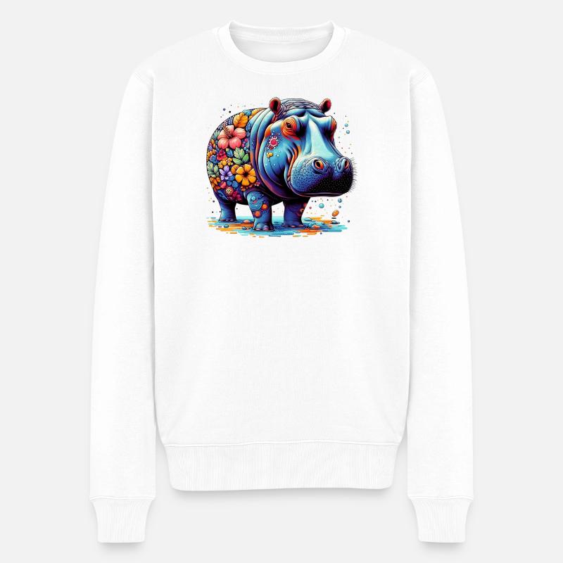 Hippopotame - Pull Premium bio Homme - blanc