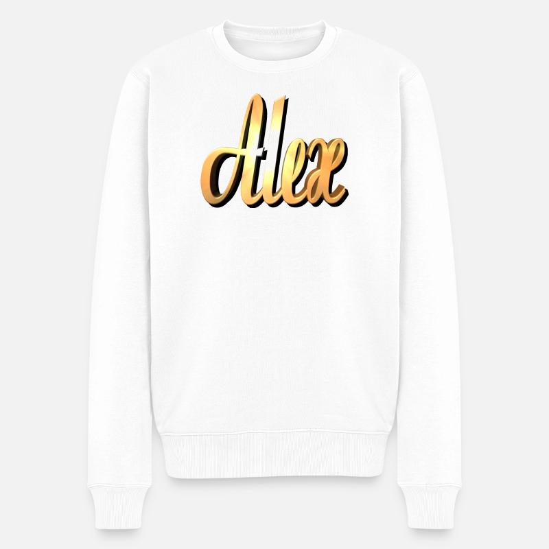 alex2 - Männer Premium Bio Pullover - Weiß