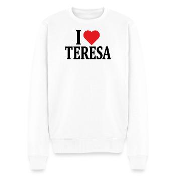 T-Shirt Ich liebe Teresa T-Shirt Geschenkidee - Männer Premium Bio Pullover - Weiß - Vorne - Thijin (182cm)