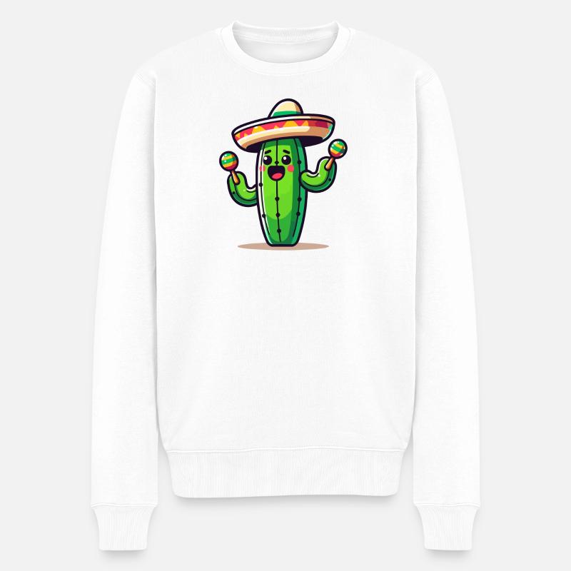 Fiesta Cactus : le shaker Saguaro - Pull Premium bio Homme - blanc