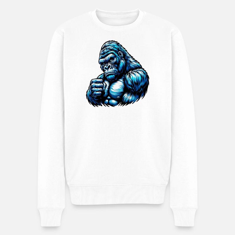 Gorilla - Männer Premium Bio Pullover - Weiß