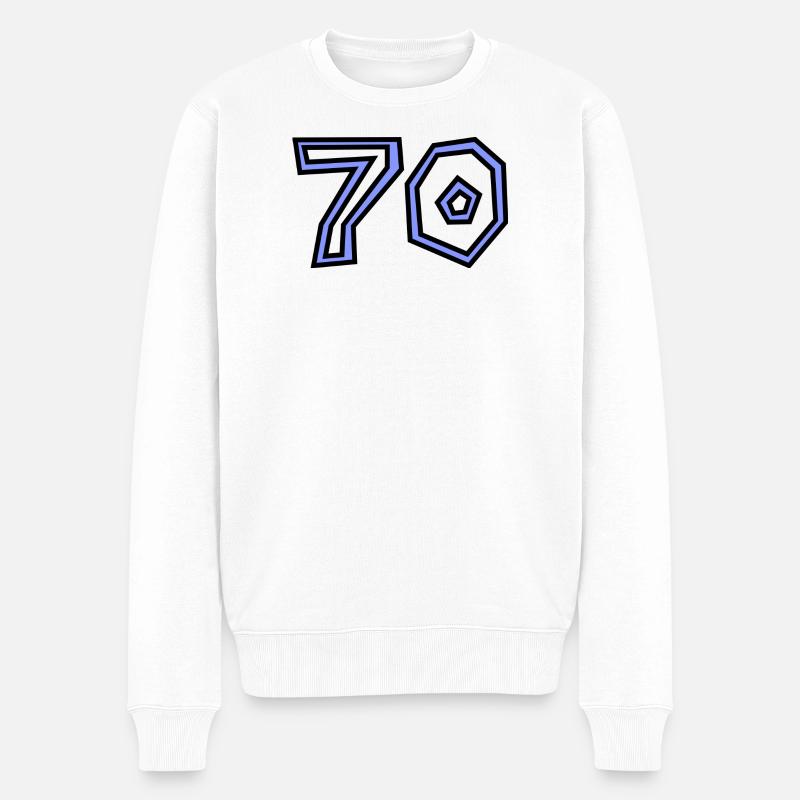 70. 70 ANS. 70e ANNIVERSAIRE. ANNIVERSAIRE 70 ANS. - Pull Premium bio Homme - blanc
