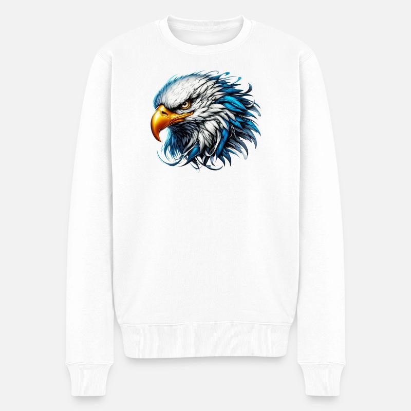 Adler - Männer Premium Bio Pullover - Weiß