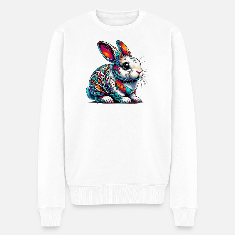 Kaninchen - Männer Premium Bio Pullover - Weiß