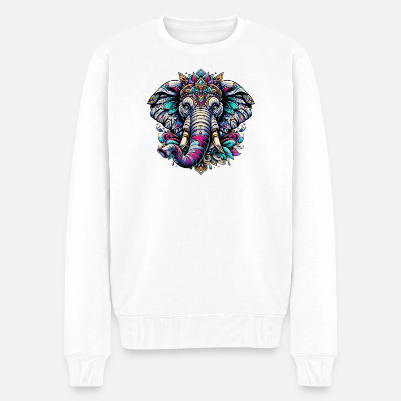 Éléphant - Pull Premium bio Homme - blanc