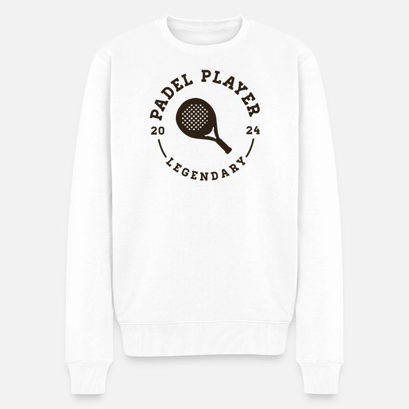 Padel-Spieler - Männer Premium Bio Pullover - Weiß