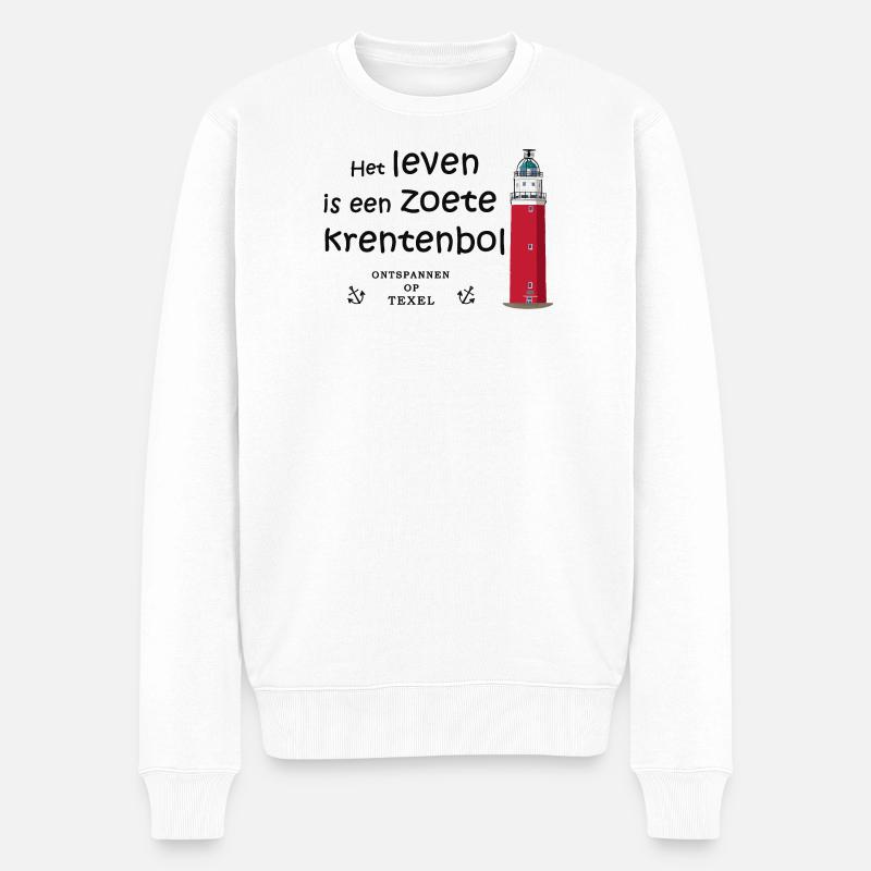 Texel, Niederlande, Spruch auf niederländisch - Männer Premium Bio Pullover - Weiß
