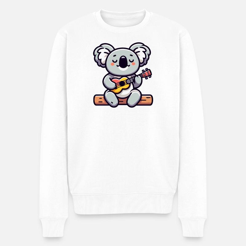 Koala Chords: Der Eukalyptus-Melodiker - Männer Premium Bio Pullover - Weiß
