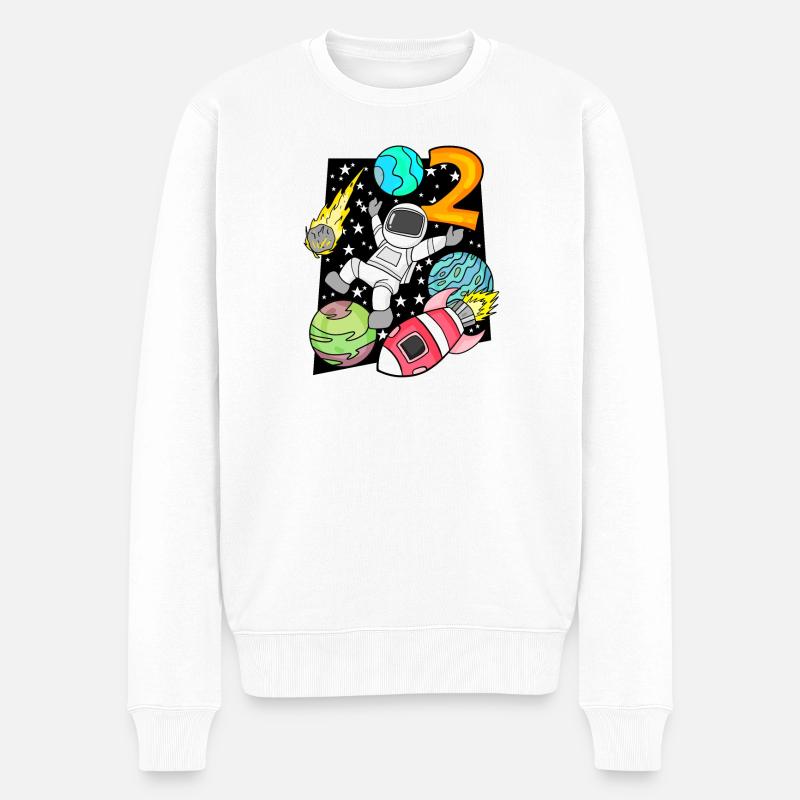 2 Anniversaire Garçon Astronaute - Pull Premium bio Homme - blanc