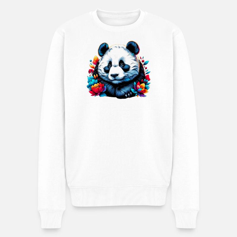 Panda - Pull Premium bio Homme - blanc