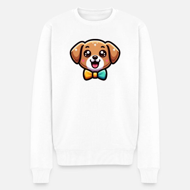 Beau Bowwow : Le chiot pimpant - Pull Premium bio Homme - blanc
