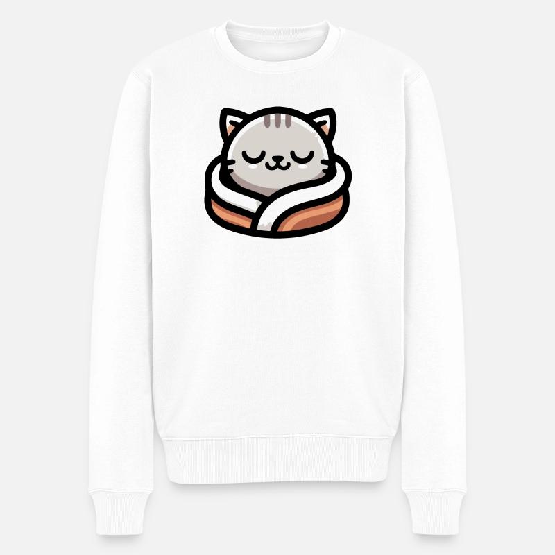 Slumber Paws : Le tigré rêveur - Pull Premium bio Homme - blanc