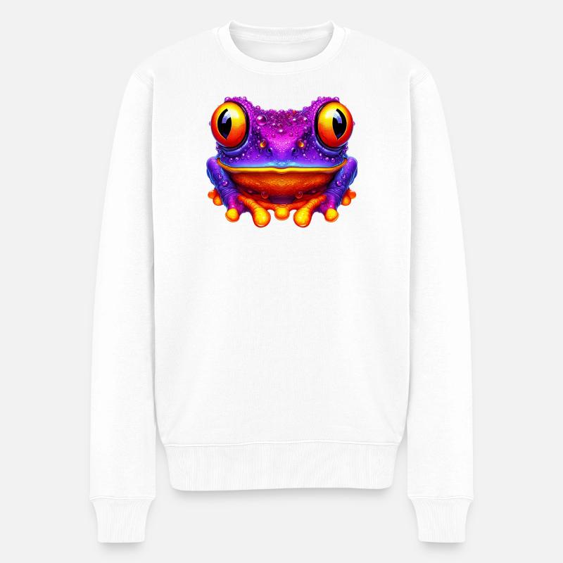 Frosch - Männer Premium Bio Pullover - Weiß