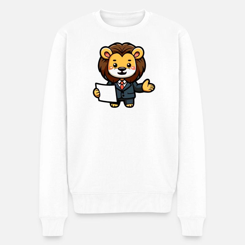 Der Unternehmenslöwe - Männer Premium Bio Pullover - Weiß