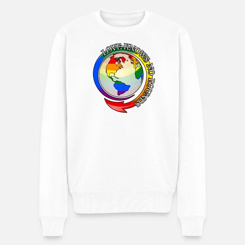 Love knows no bounds - Männer Premium Bio Pullover - Weiß
