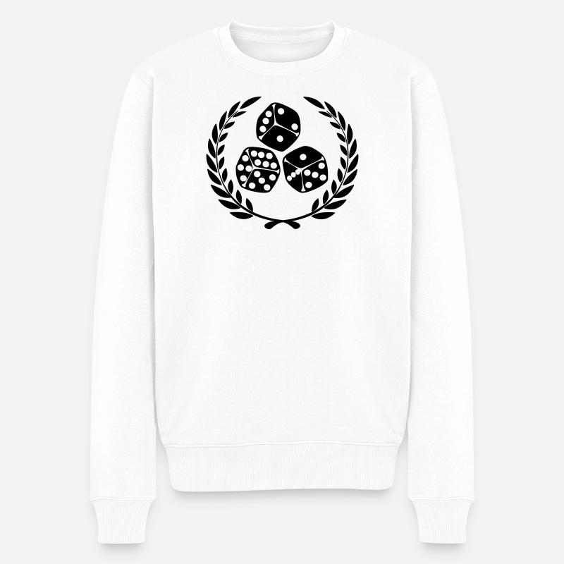 Dés en couronne de laurier - Pull Premium bio Homme - blanc