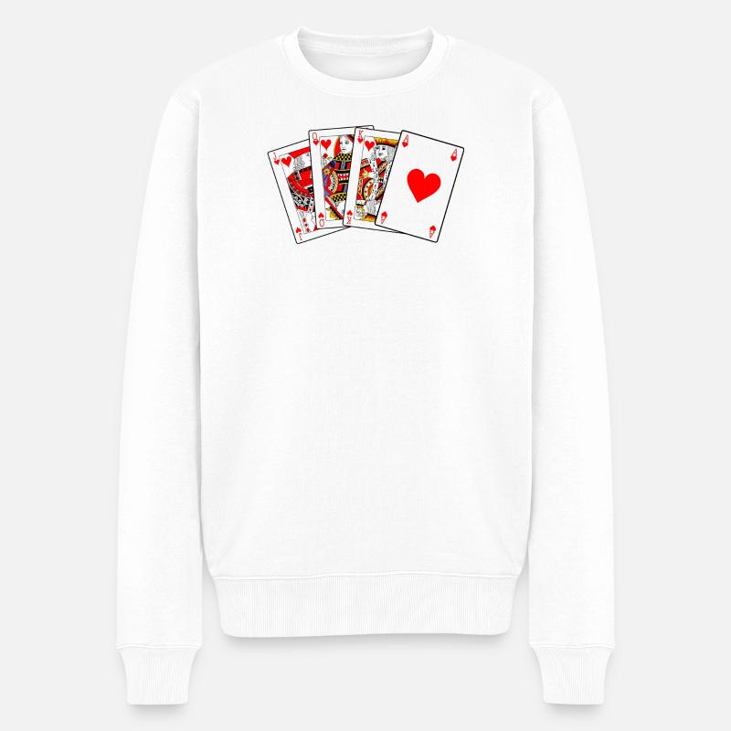 Bube Dame König Ass - Männer Premium Bio Pullover - Weiß