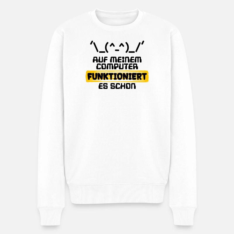 Erklæring om udviklererklæring Kode Scripting Programmør - Økologisk premium-sweatshirt til mænd - hvid