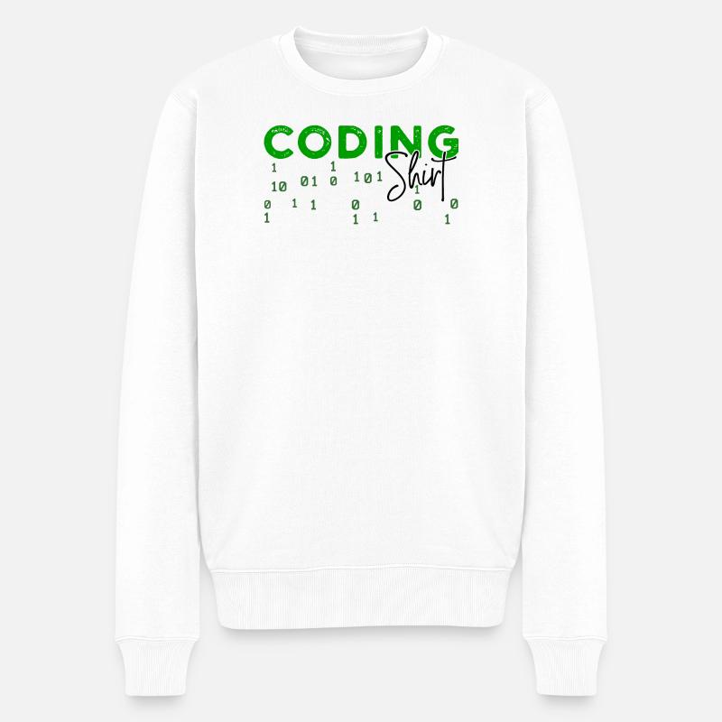 Coden Developer Programmierer Webentwickler Spruch - Männer Premium Bio Pullover - Weiß