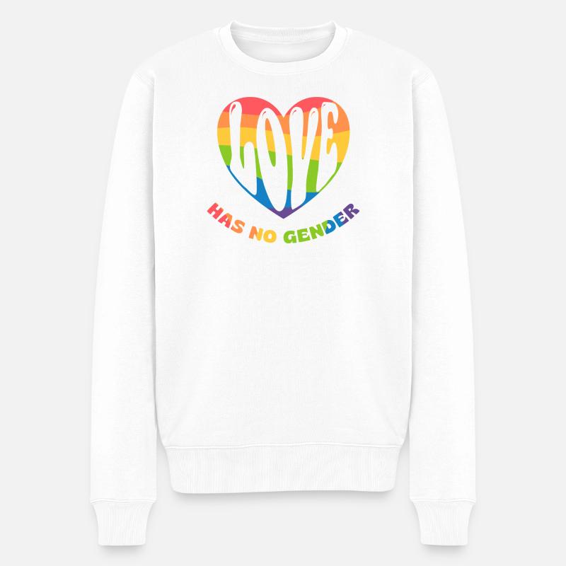 Love has no gender - Männer Premium Bio Pullover - Weiß