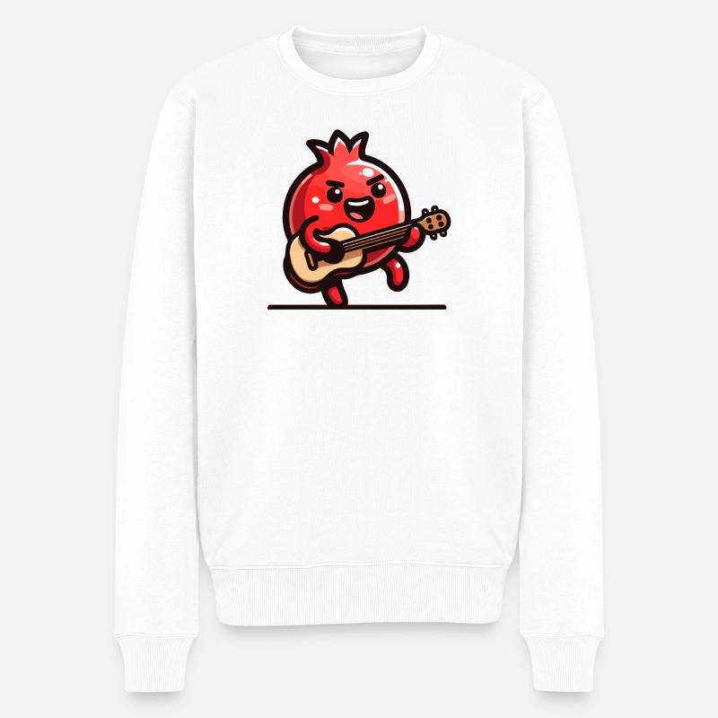 Granatapfel-Melodie - Männer Premium Bio Pullover - Weiß