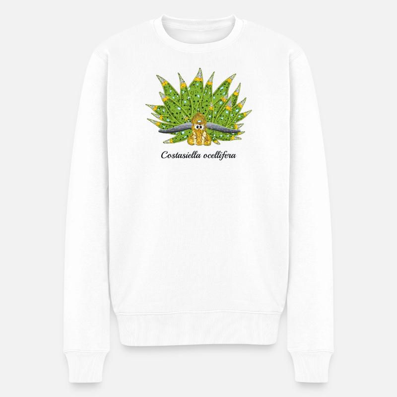 Süße Meeresschnecke, Blatt- Schäfchen, Zeichnung - Männer Premium Bio Pullover - Weiß