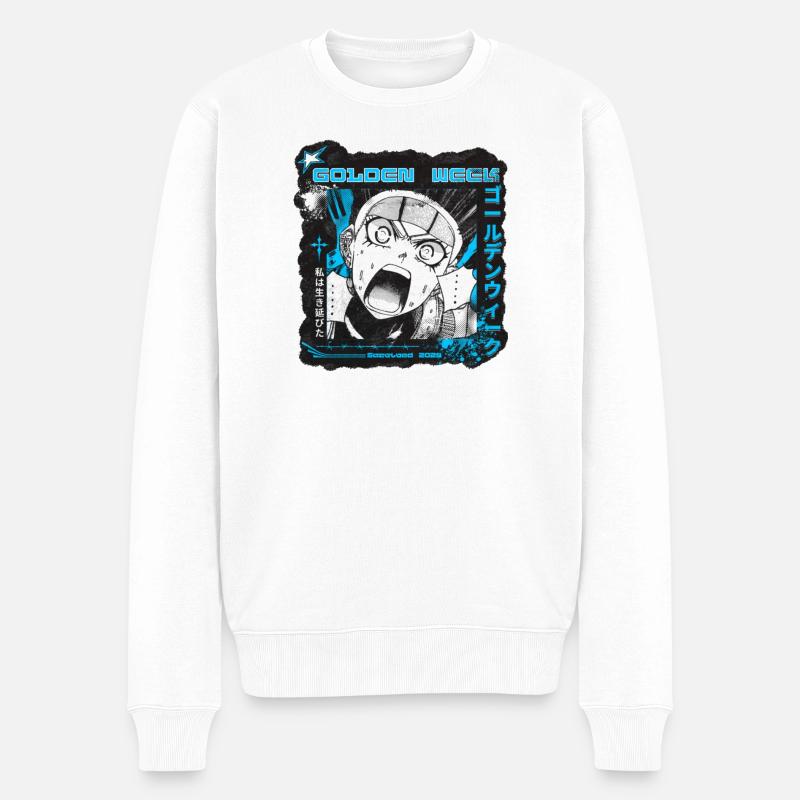 I survived Golden Week Japan - Männer Premium Bio Pullover - Weiß