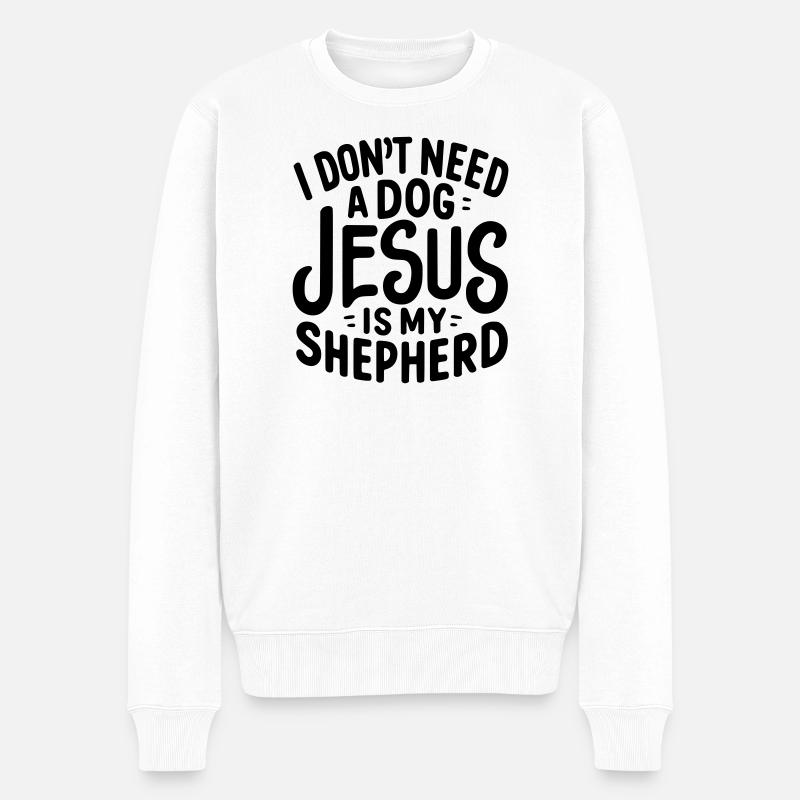 Jésus est mon Berger - Pull Premium bio Homme - blanc