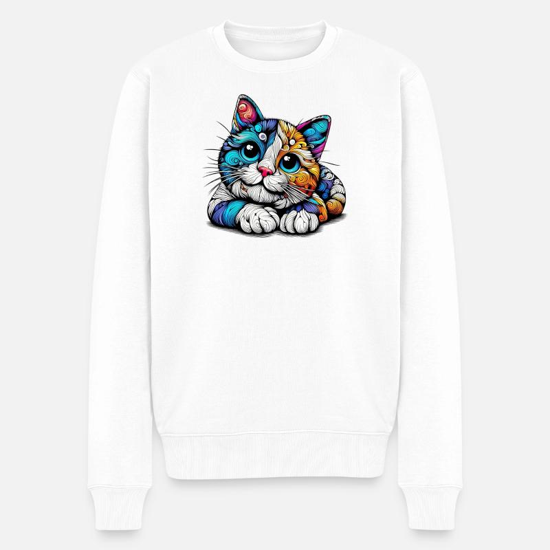 Chat - Pull Premium bio Homme - blanc