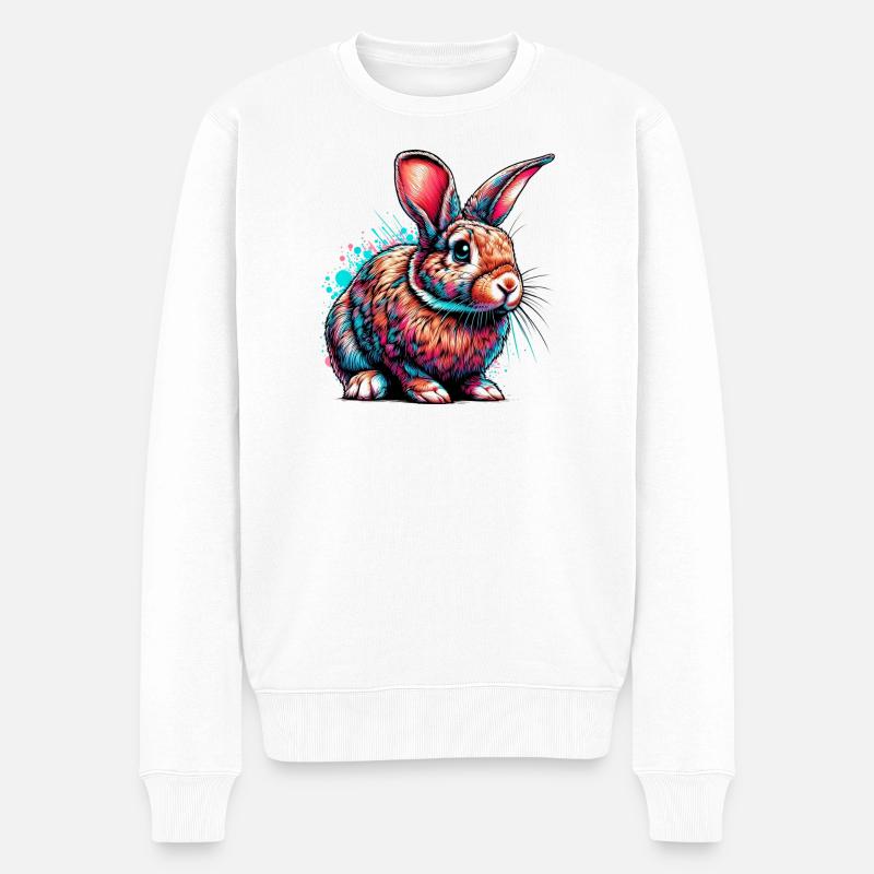 Kaninchen - Männer Premium Bio Pullover - Weiß