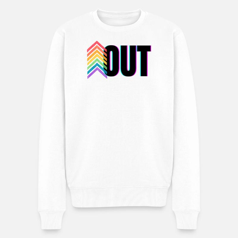 Logo arc-en-ciel de la fierté - Pull Premium bio Homme - blanc