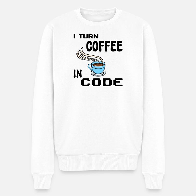 Programmeur de code Scripting Statement Développeur - Pull Premium bio Homme - blanc