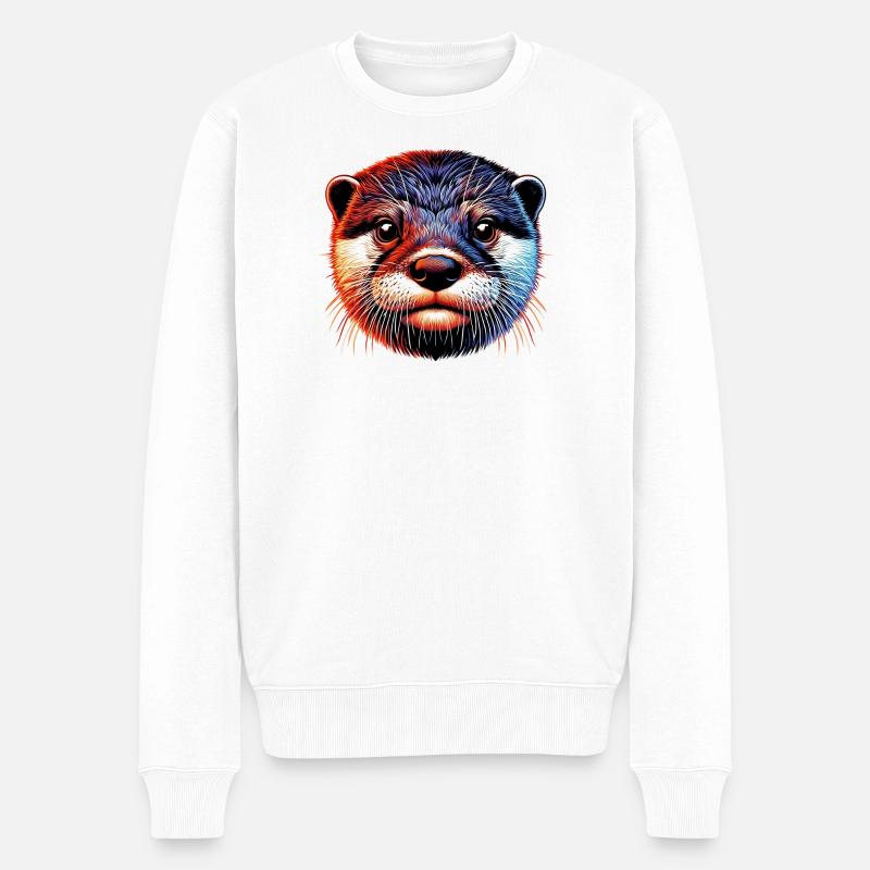 Otter - Männer Premium Bio Pullover - Weiß