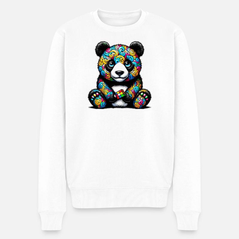 Panda - Pull Premium bio Homme - blanc