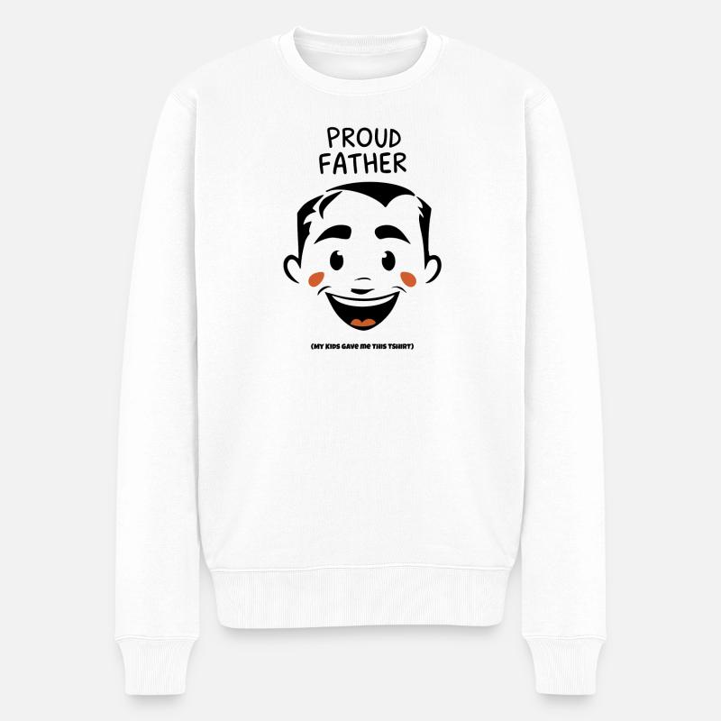 Proud Father - Männer Premium Bio Pullover - Weiß